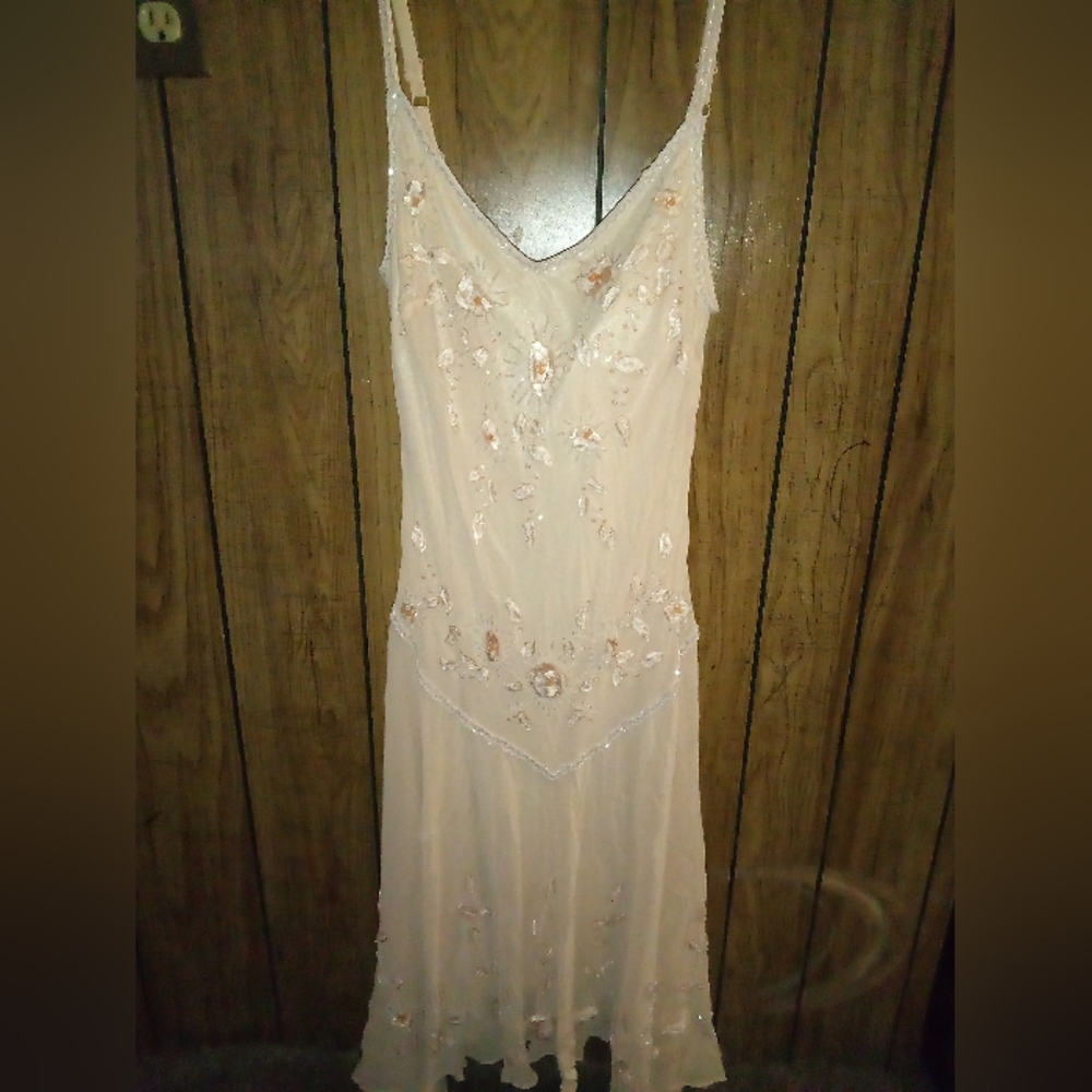 Party Style Dress sequin cream